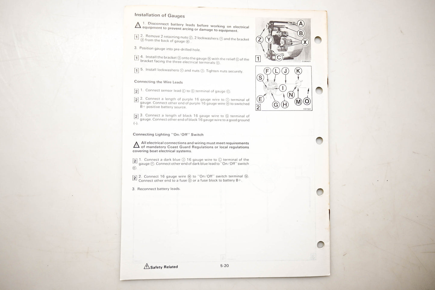 OMC 174156-5 Accessories Service Manual Section 5 Instruments
