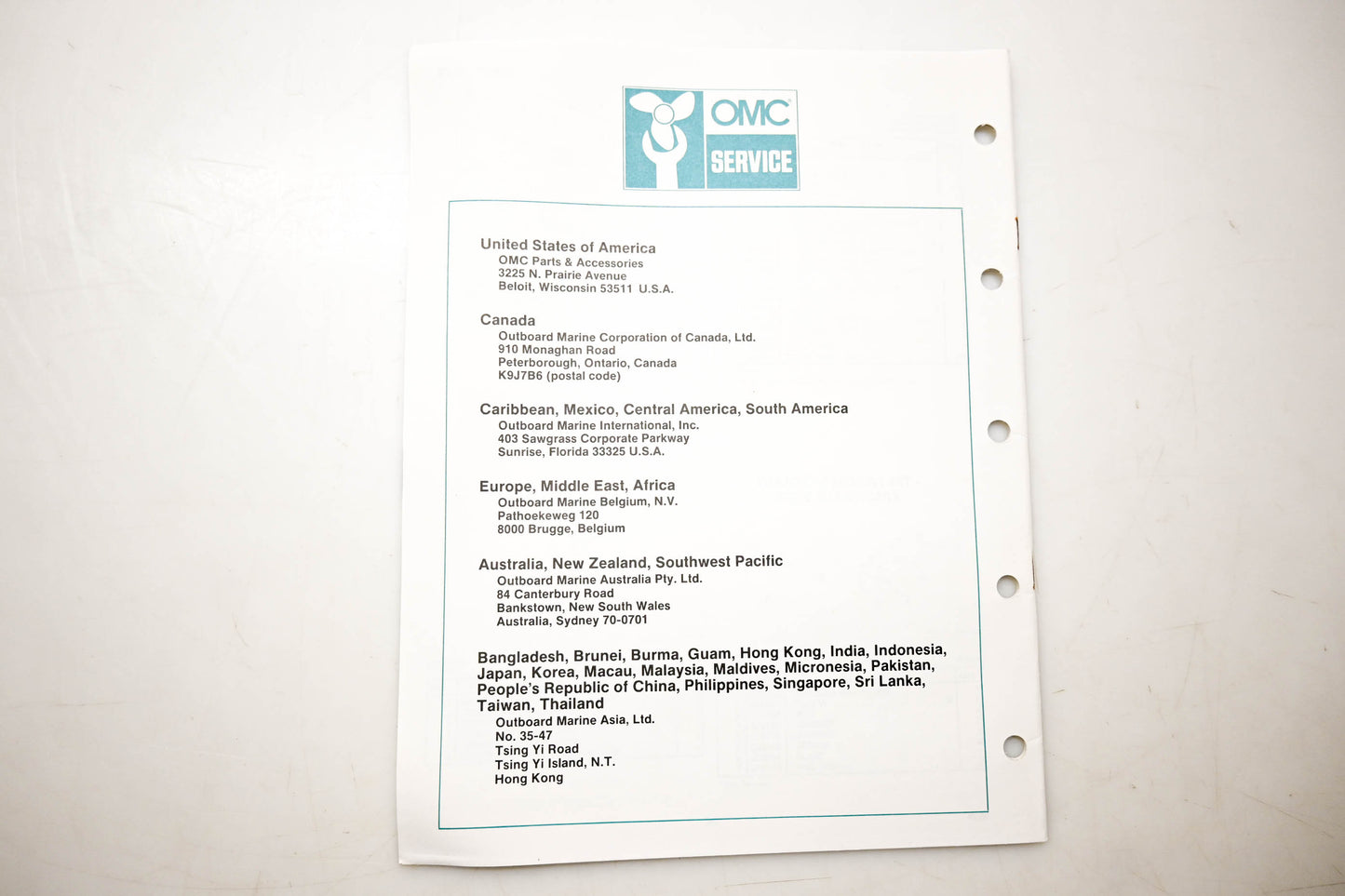 OMC 432221 Parts Catalog 40/50 Models