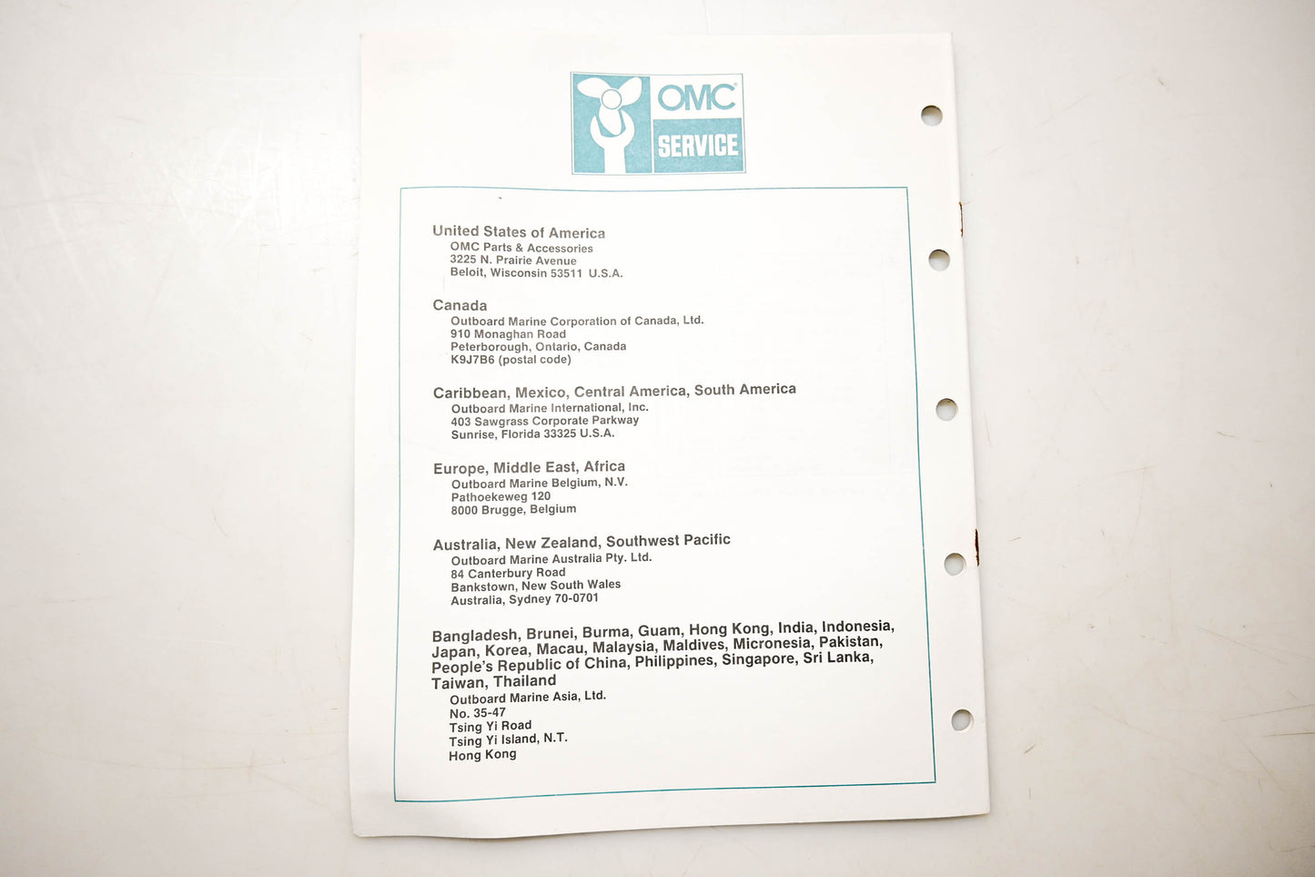 OMC 432224 Parts Catalog 48 Models
