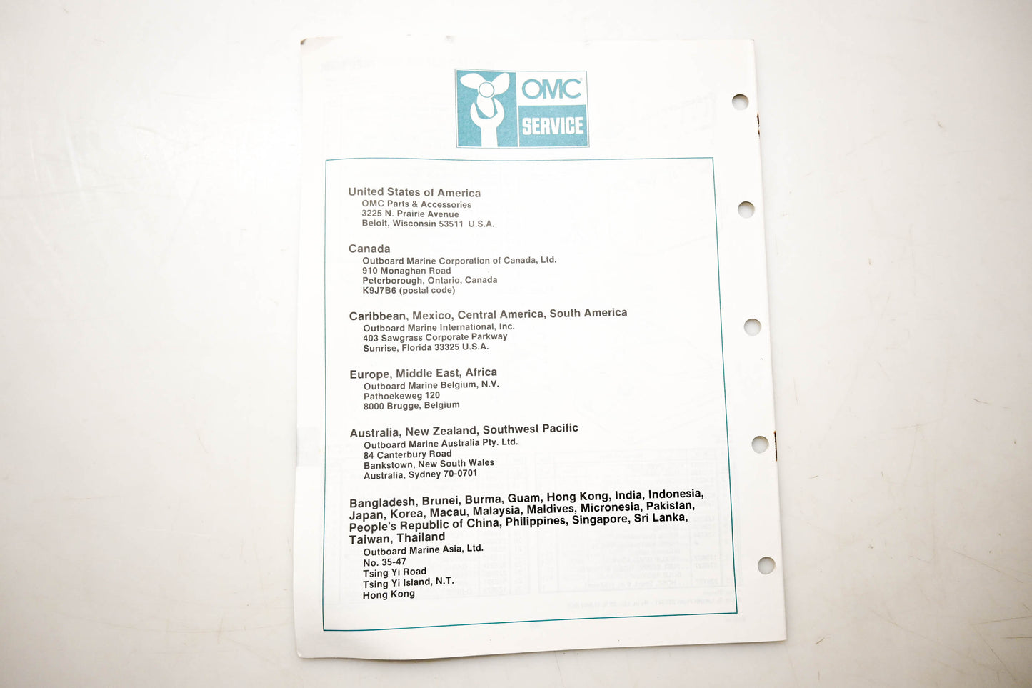 OMC 432226 Parts Catalog 65 Commercial Models