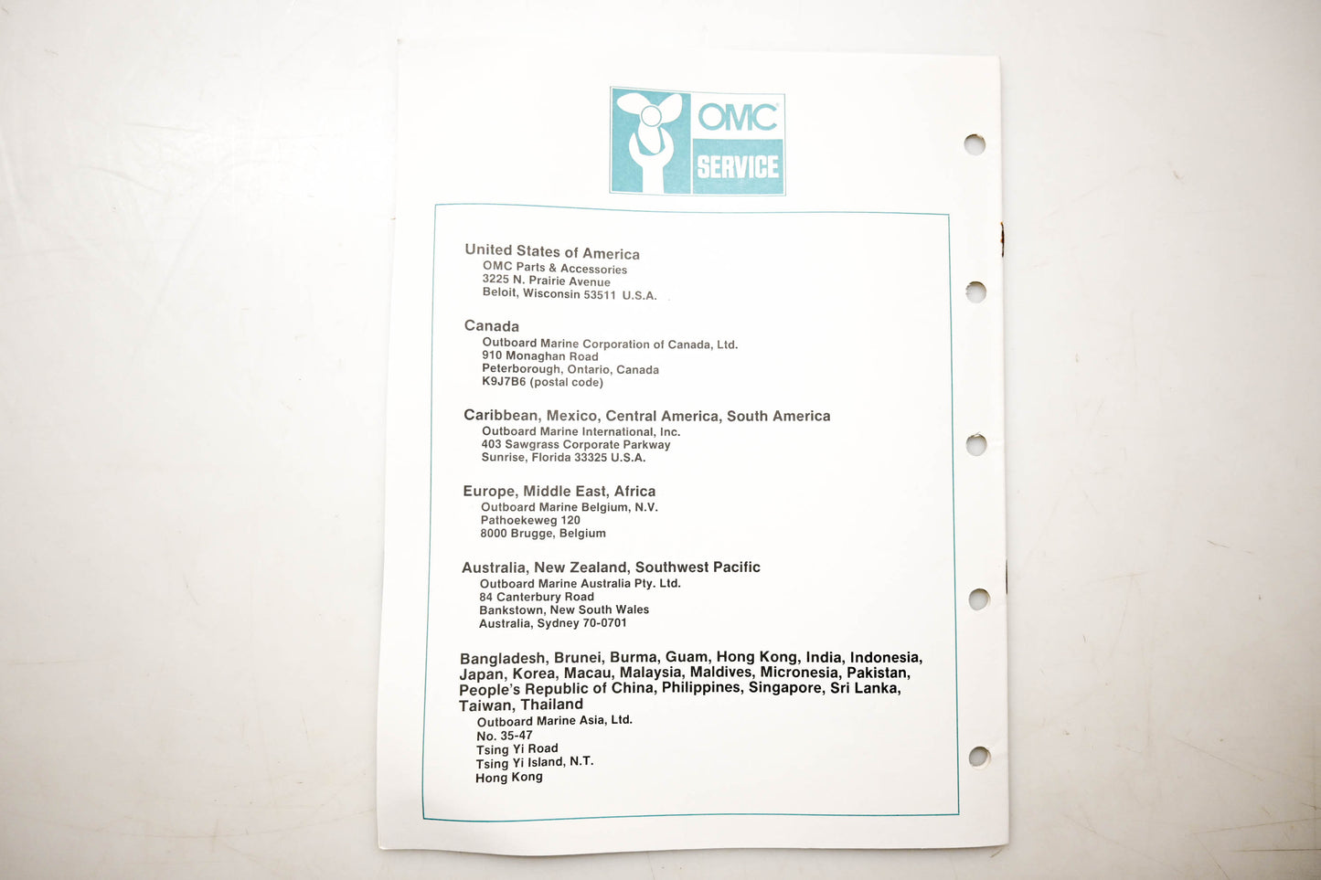 OMC 432832 Parts Catalog 75 Models