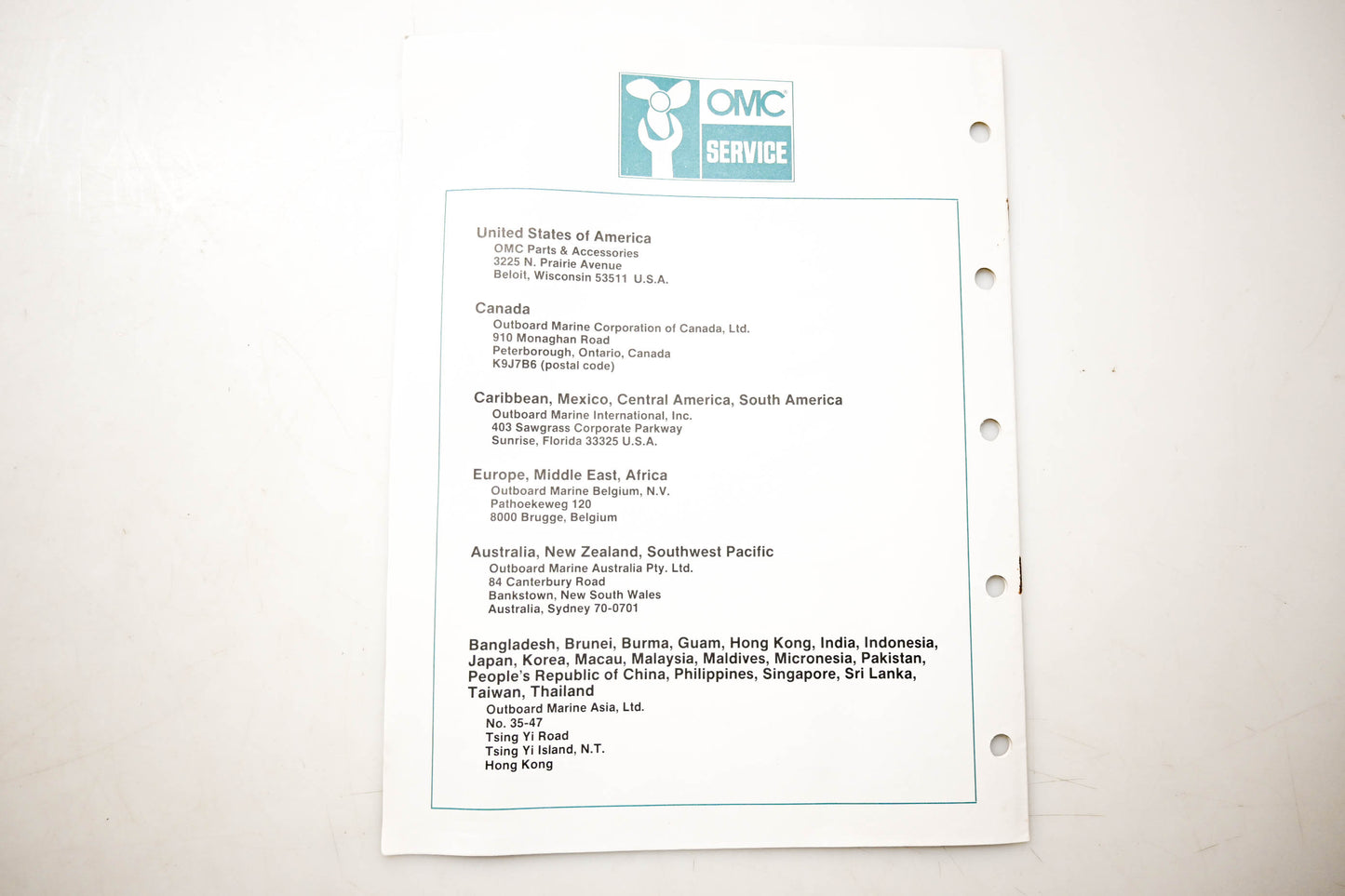OMC 432205 Parts Catalog Junior Colt Models