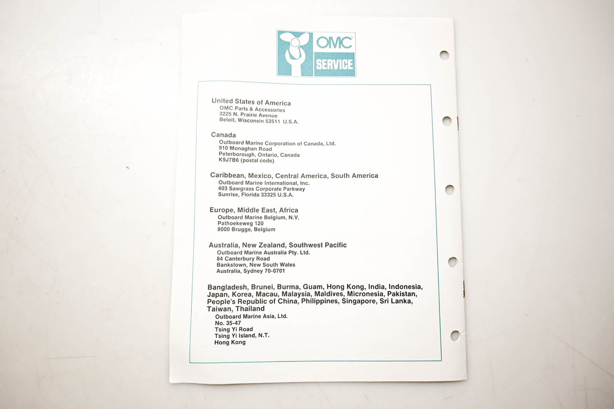 OMC 432208 Parts Catalog 4 Models