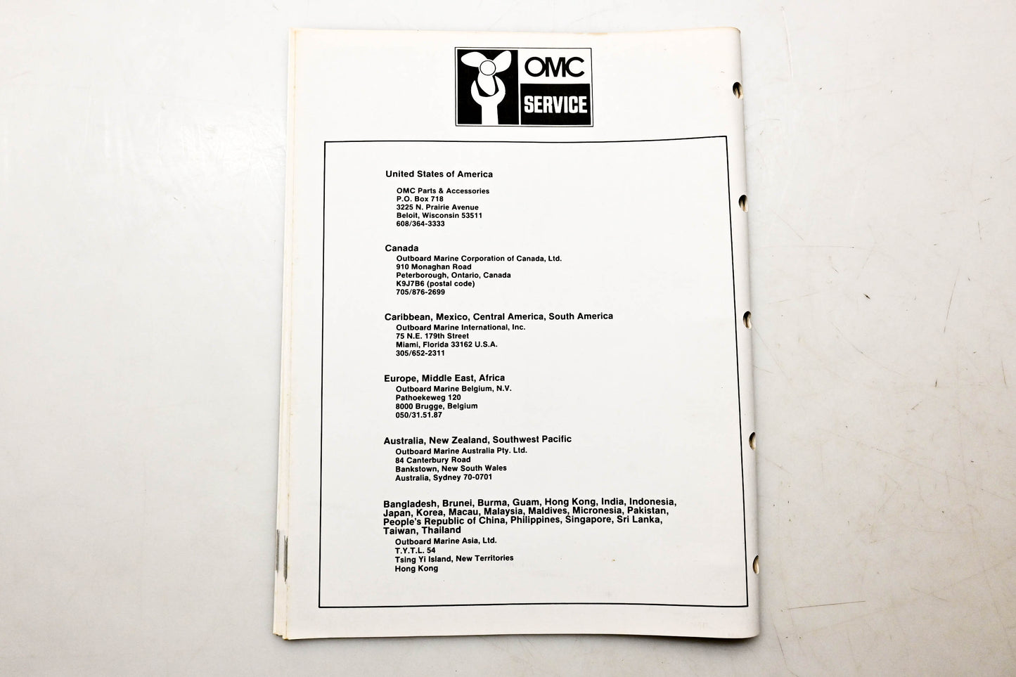 OMC 397301 Parts Catalog 200/225 Models