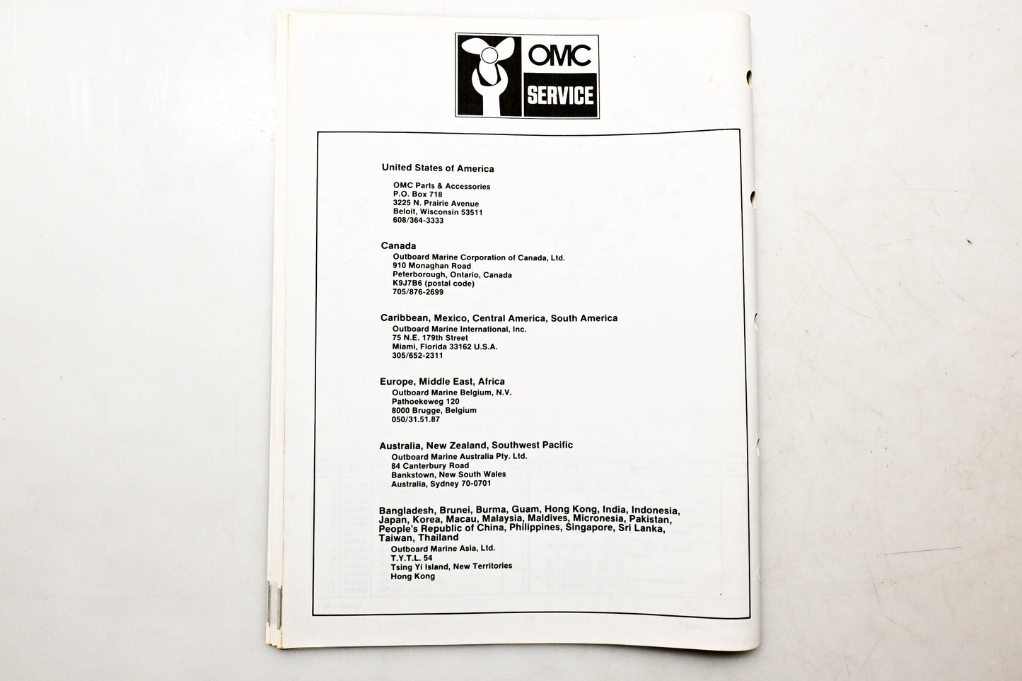 OMC 397302 Parts Catalog 275 Models