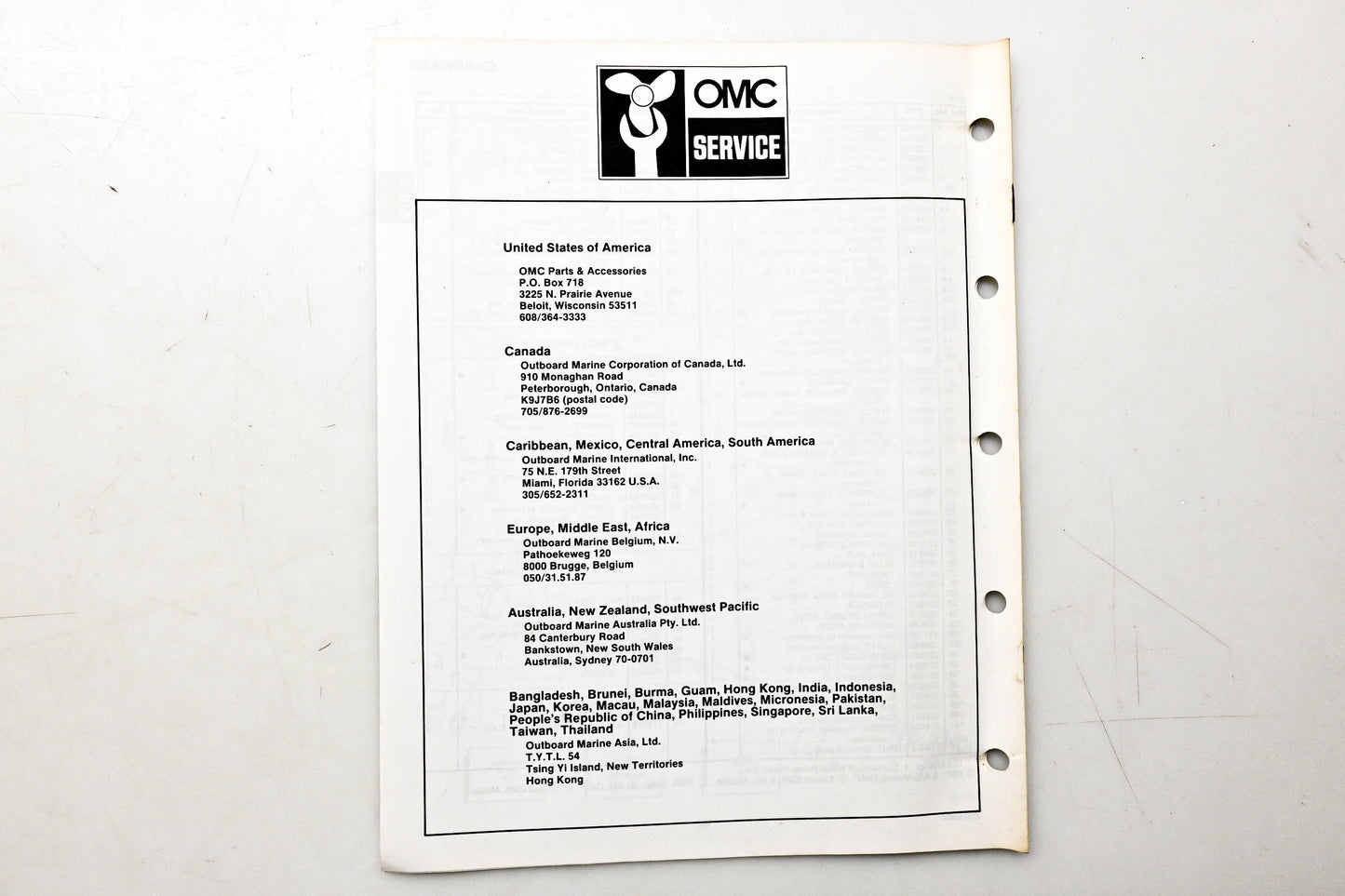 OMC 397283 Parts Catalog 5/6/8 Models