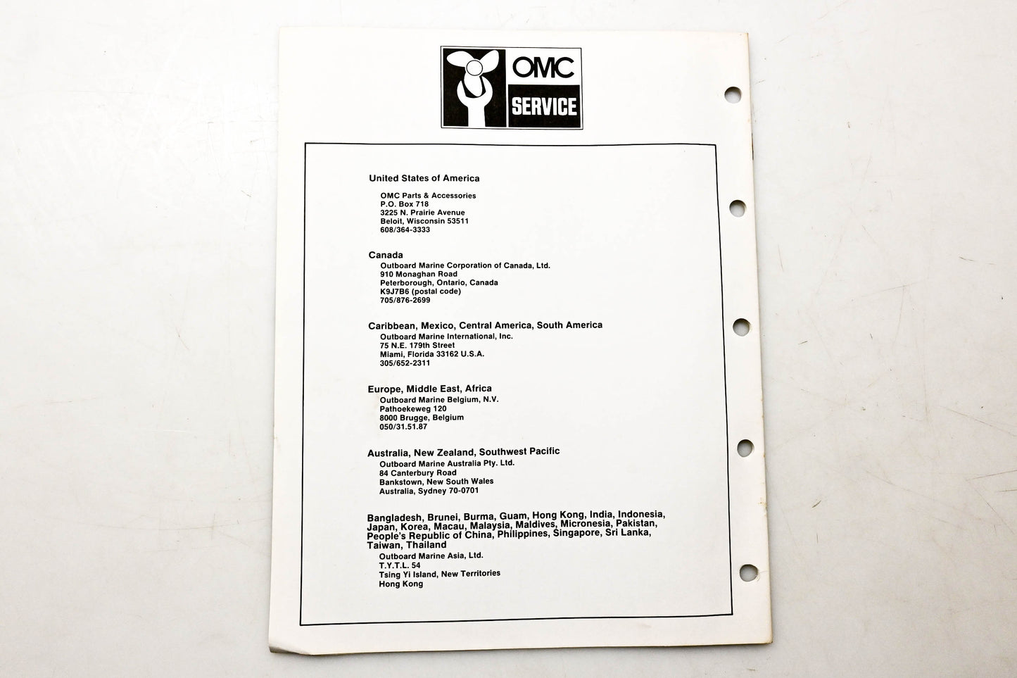 OMC 397285 Parts Catalog 20/25 Models