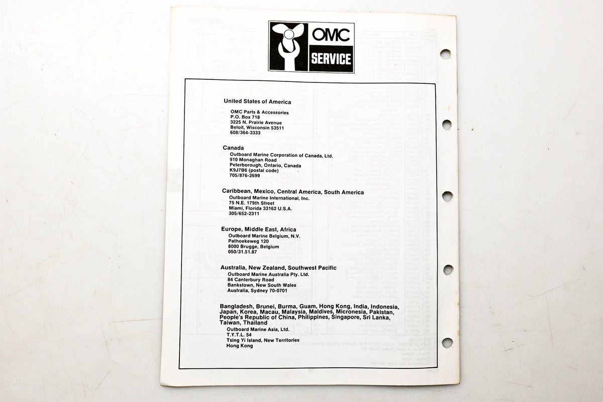 OMC 397286 Parts Catalog 25 Models