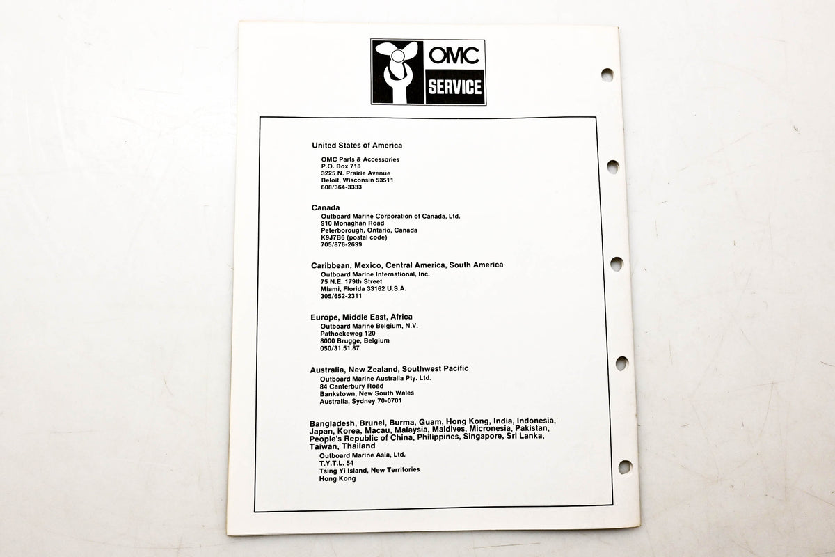 OMC 397289 Parts Catalog 40/50 Models