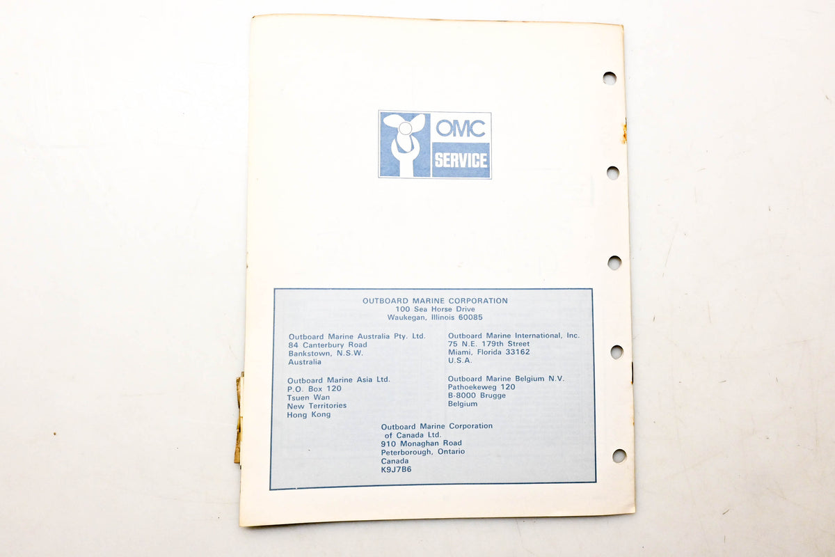 OMC 392983 Parts Catalog 2 Models