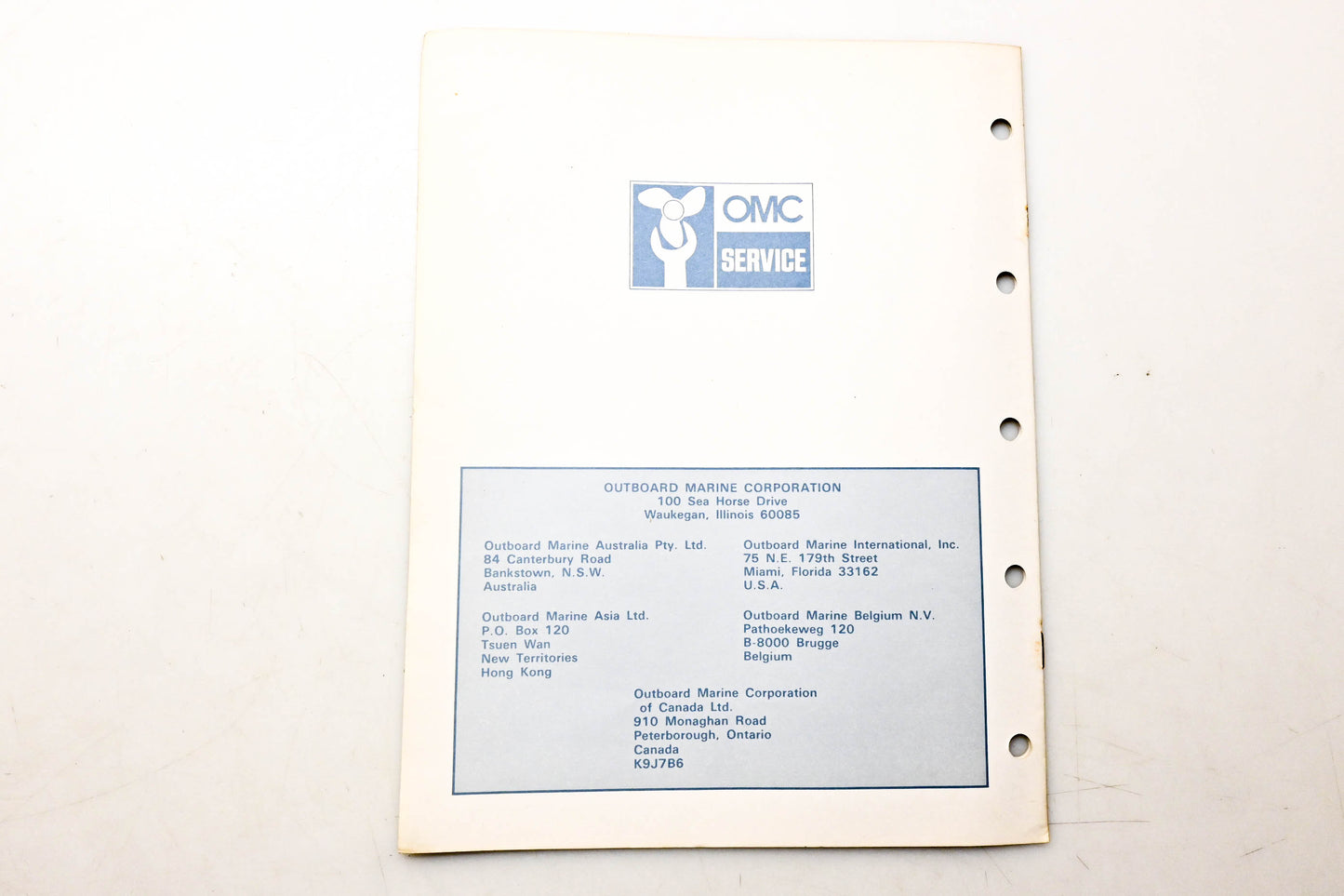 OMC 392985 Parts Catalog 4 Models