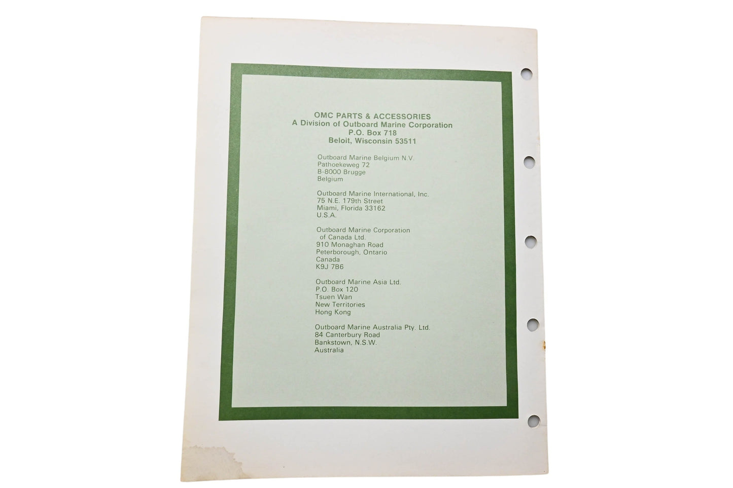 OMC 392299 Parts Catalog E-4 Models