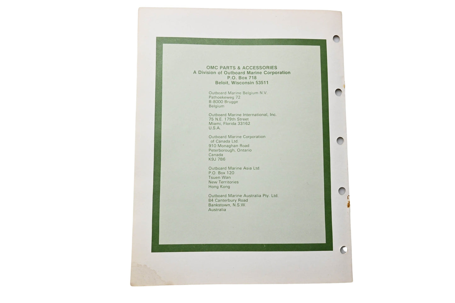 OMC 392298 Parts Catalog 4 Models