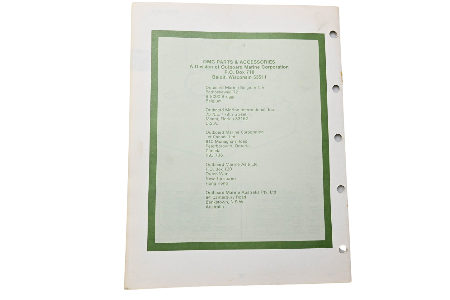 OMC 392300 Parts Catalog 4.5/7.5 Models
