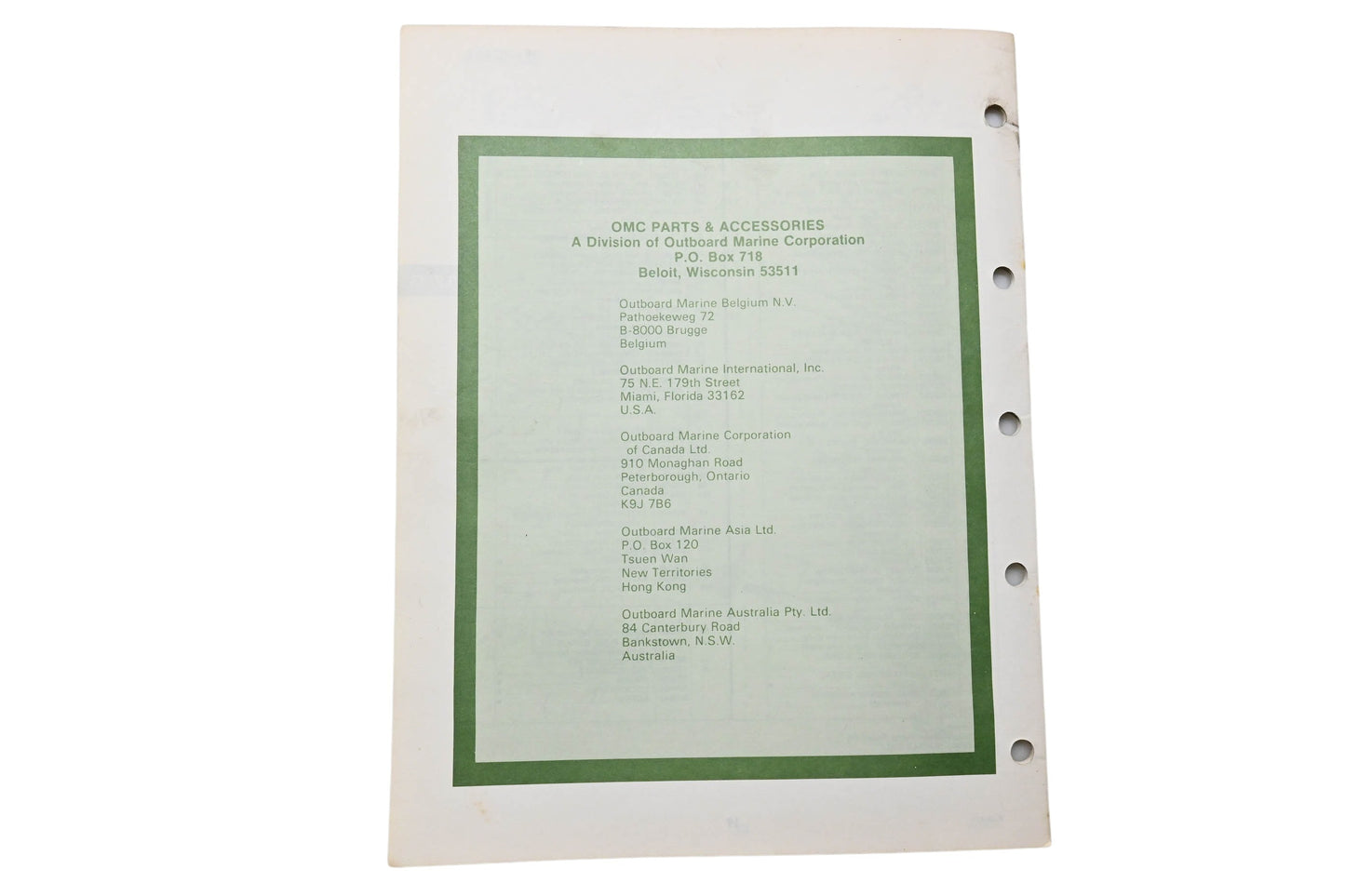 OMC 392301 Parts Catalog 9.9/15 Models