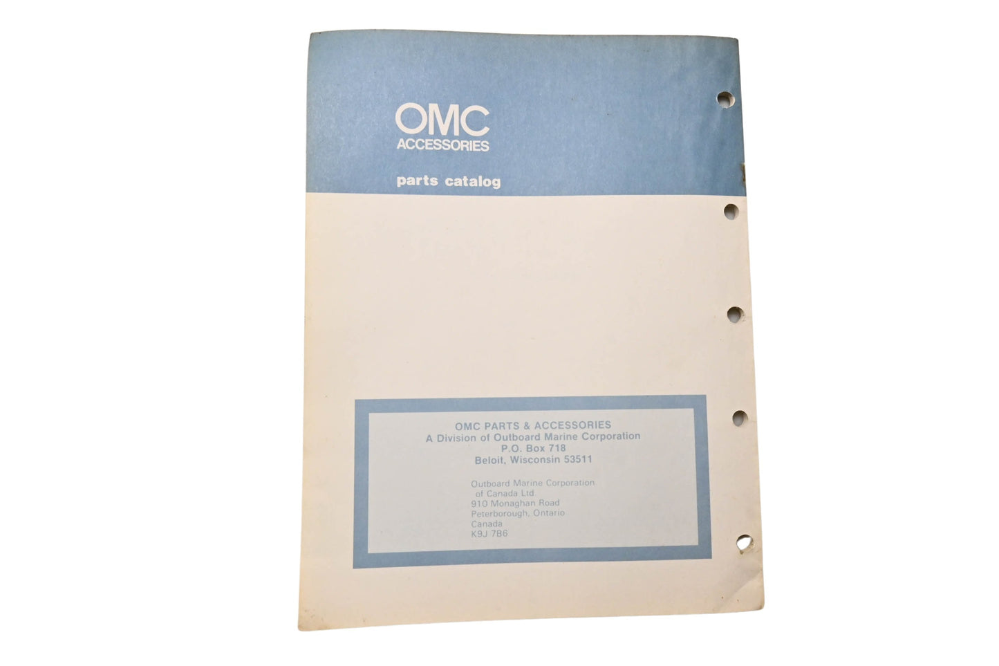 OMC 173976 Parts Catalog Accessories