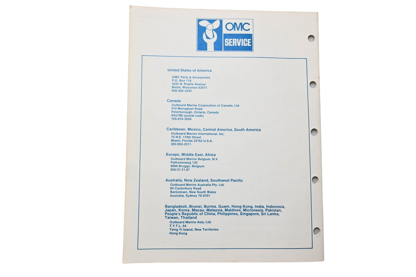 OMC 395678 Parts Catalog 65 Models