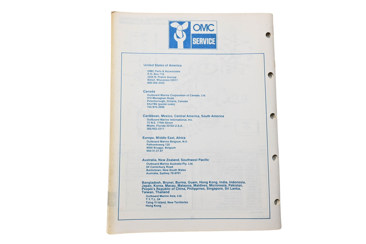 OMC 395684 Parts Catalog V-6 Models