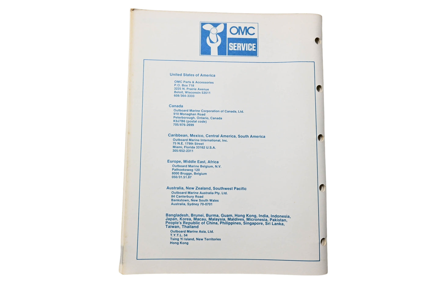 OMC 395686 Parts Catalog 275 Models