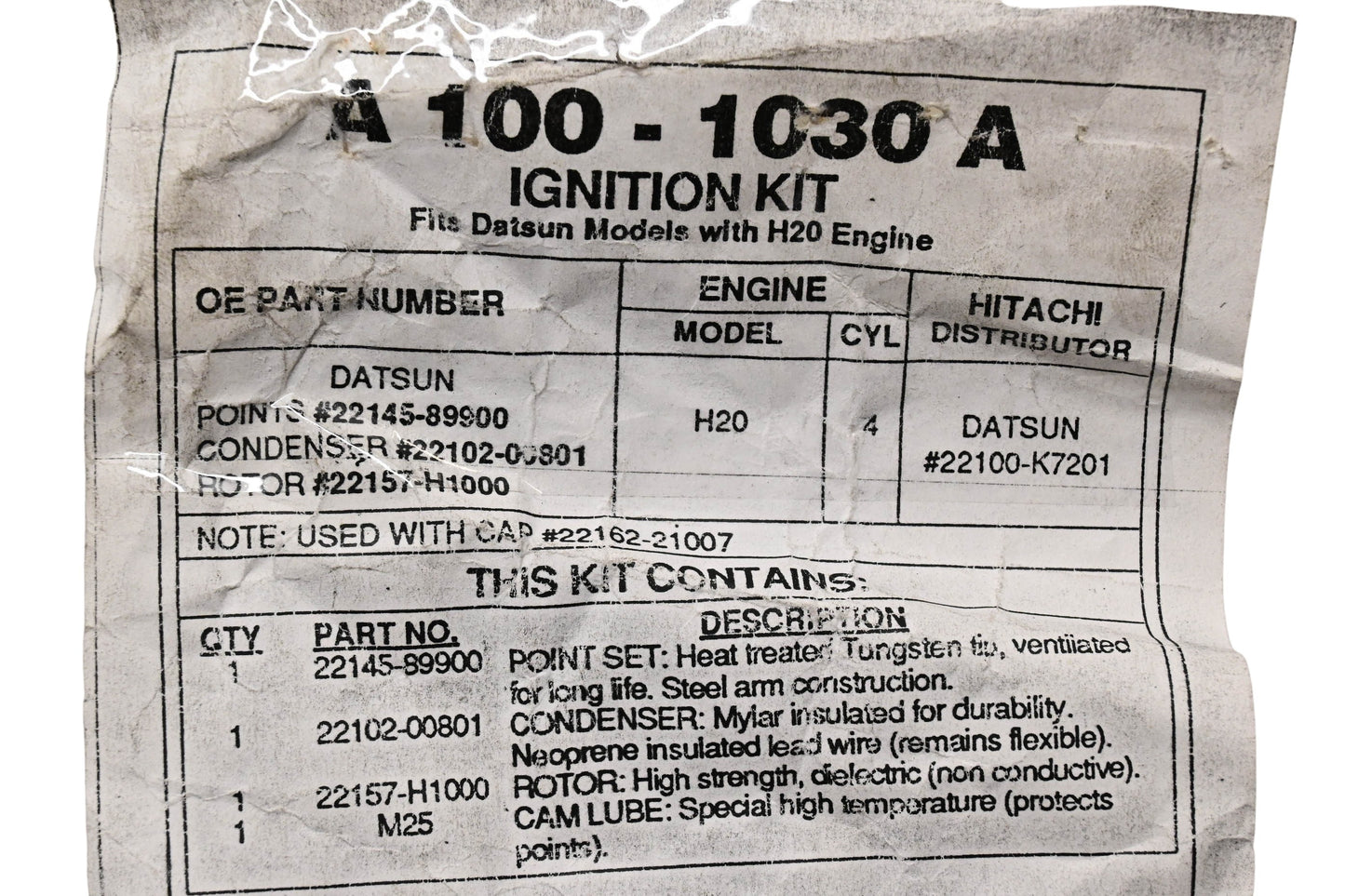 Aftermarket A100-1030A Ignition Kit fits Datsun NOS