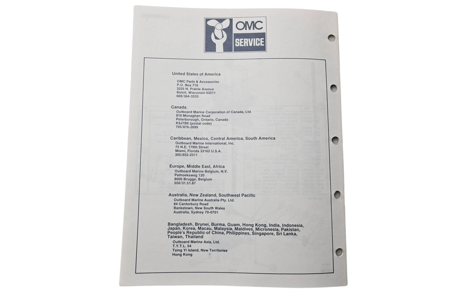 OMC 398849 Parts Catalog EKT-11C JKT-11C