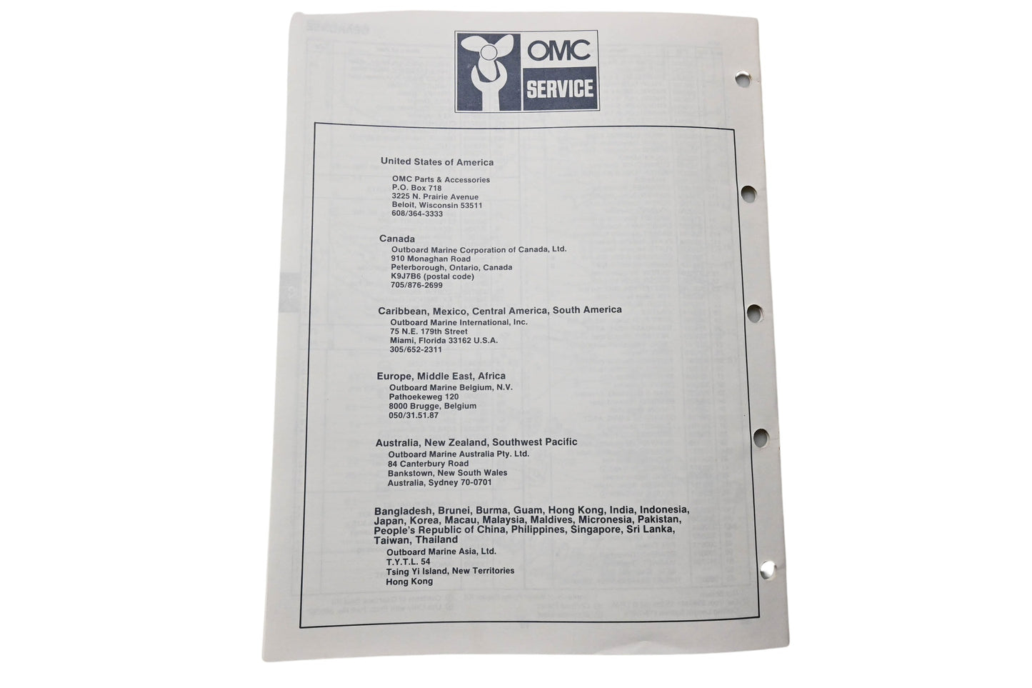 OMC 398621 Parts Catalog 25 Models