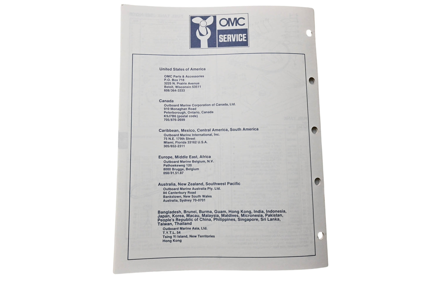 OMC 398624 Parts Catalog 40 Commercial Models