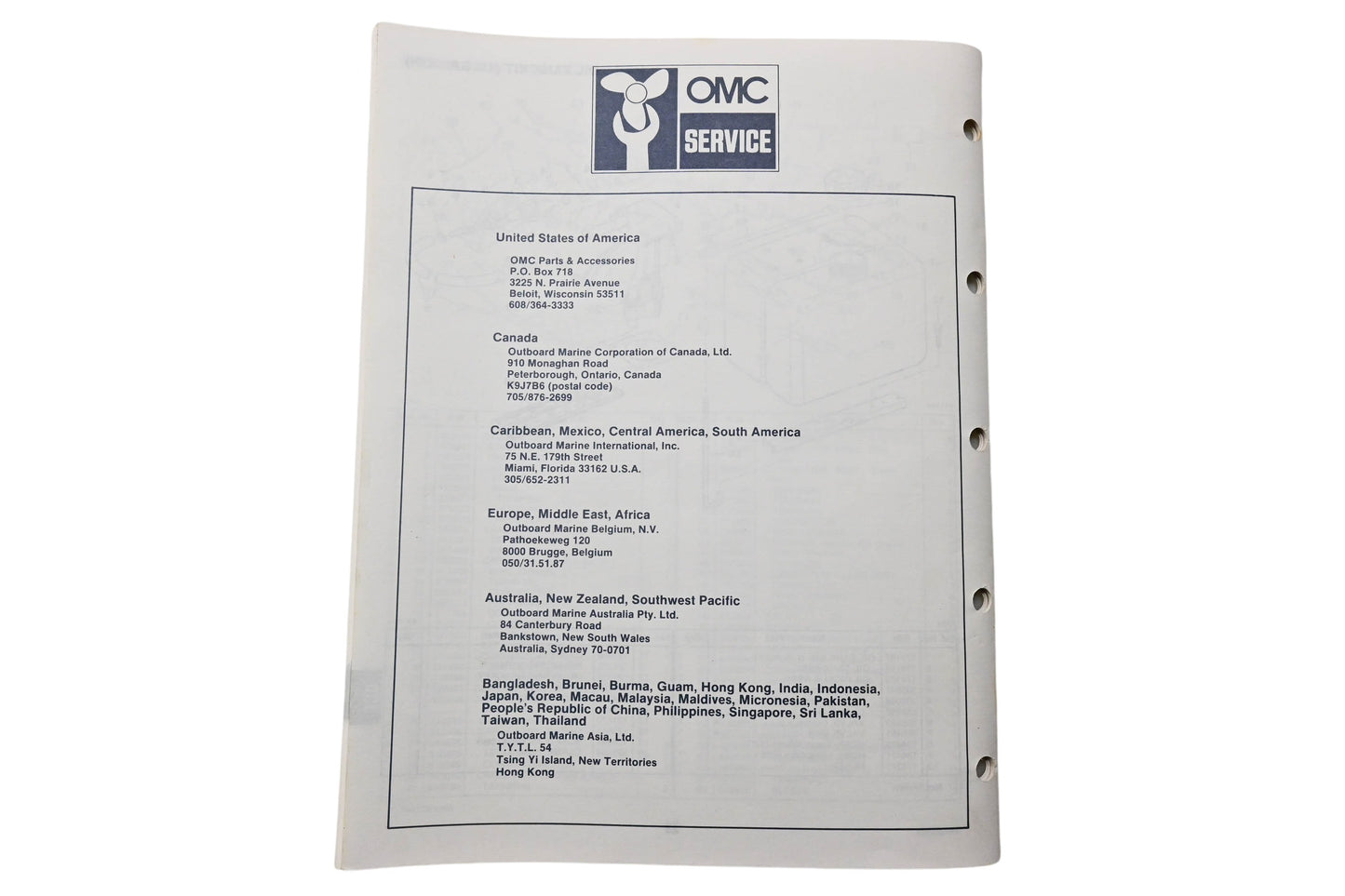 OMC 398630 Parts Catalog 100 Models