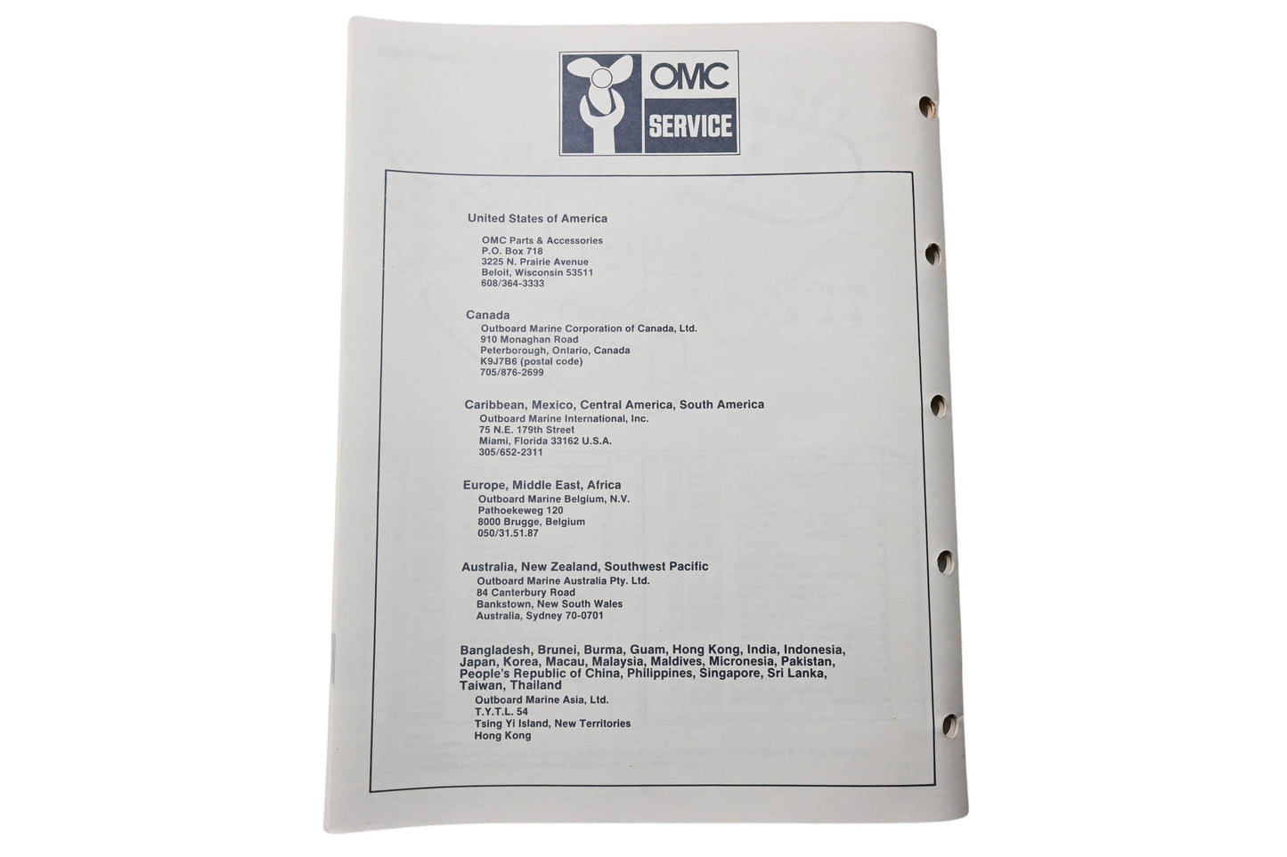 OMC 398631 Parts Catalog 120/140 Models