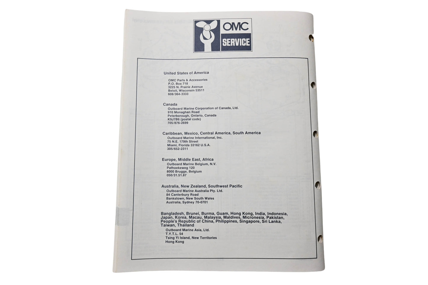 OMC 398634 Parts Catalog 155 Commercial Models