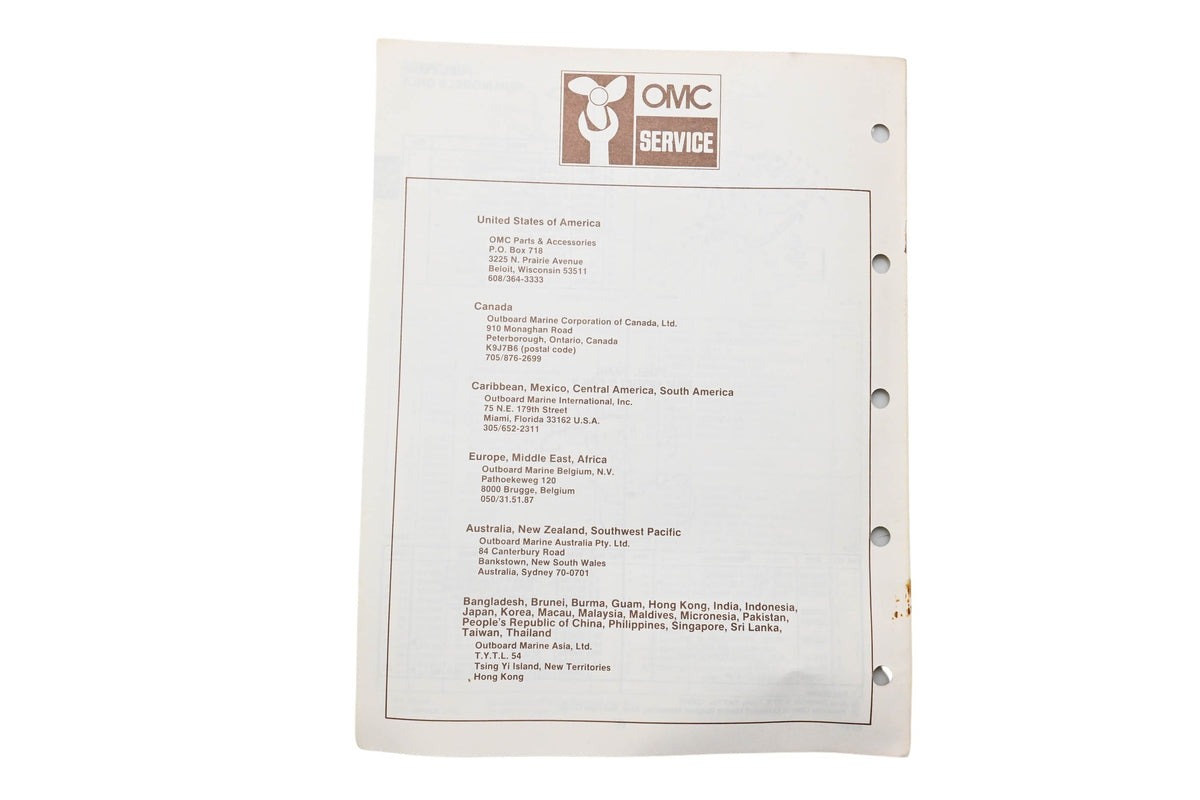 OMC 397349 Parts Catalog 4 Models