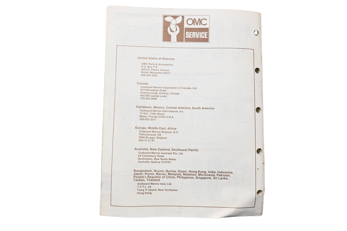 OMC 174379 Parts Catalog Accessories
