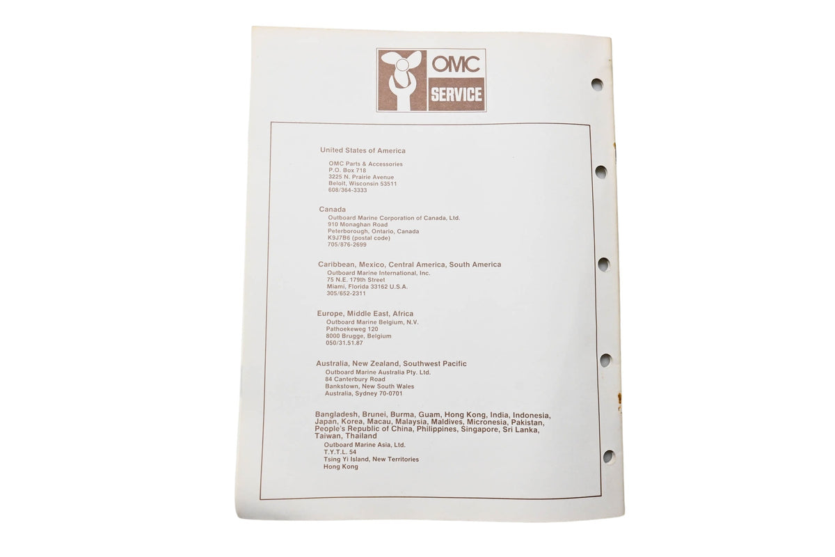 OMC 397323 Parts Catalog 60/75 Models