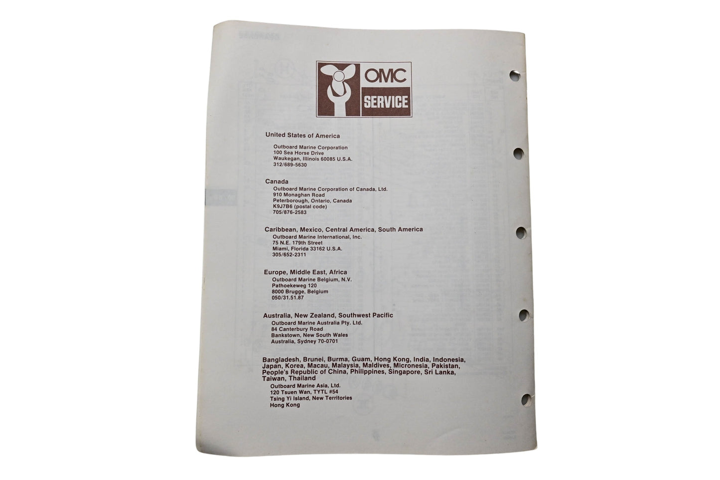 OMC 393584 Parts Catalog 50/60 Models