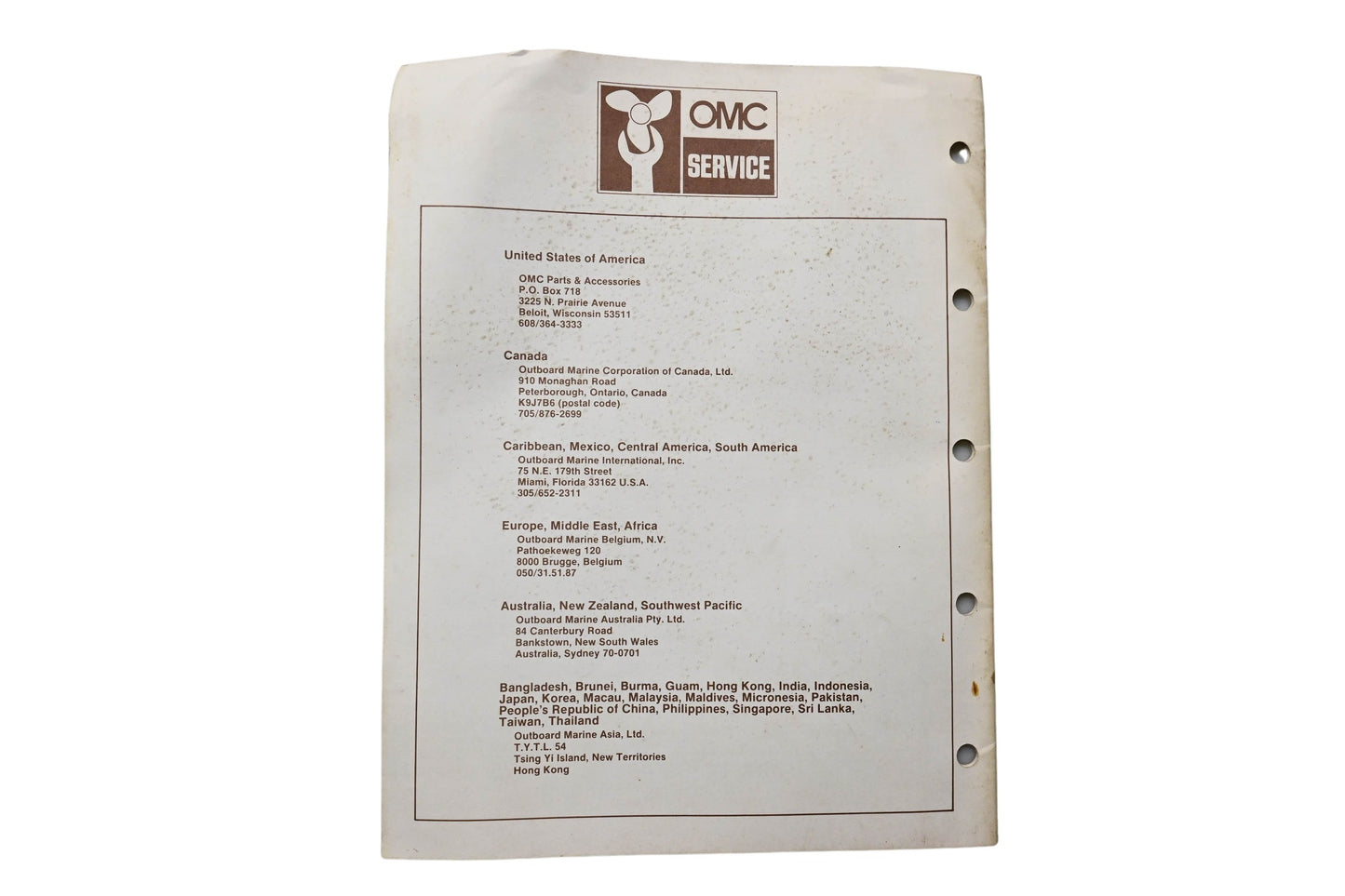 OMC 397330 Parts Catalog 150/175 Models 1986