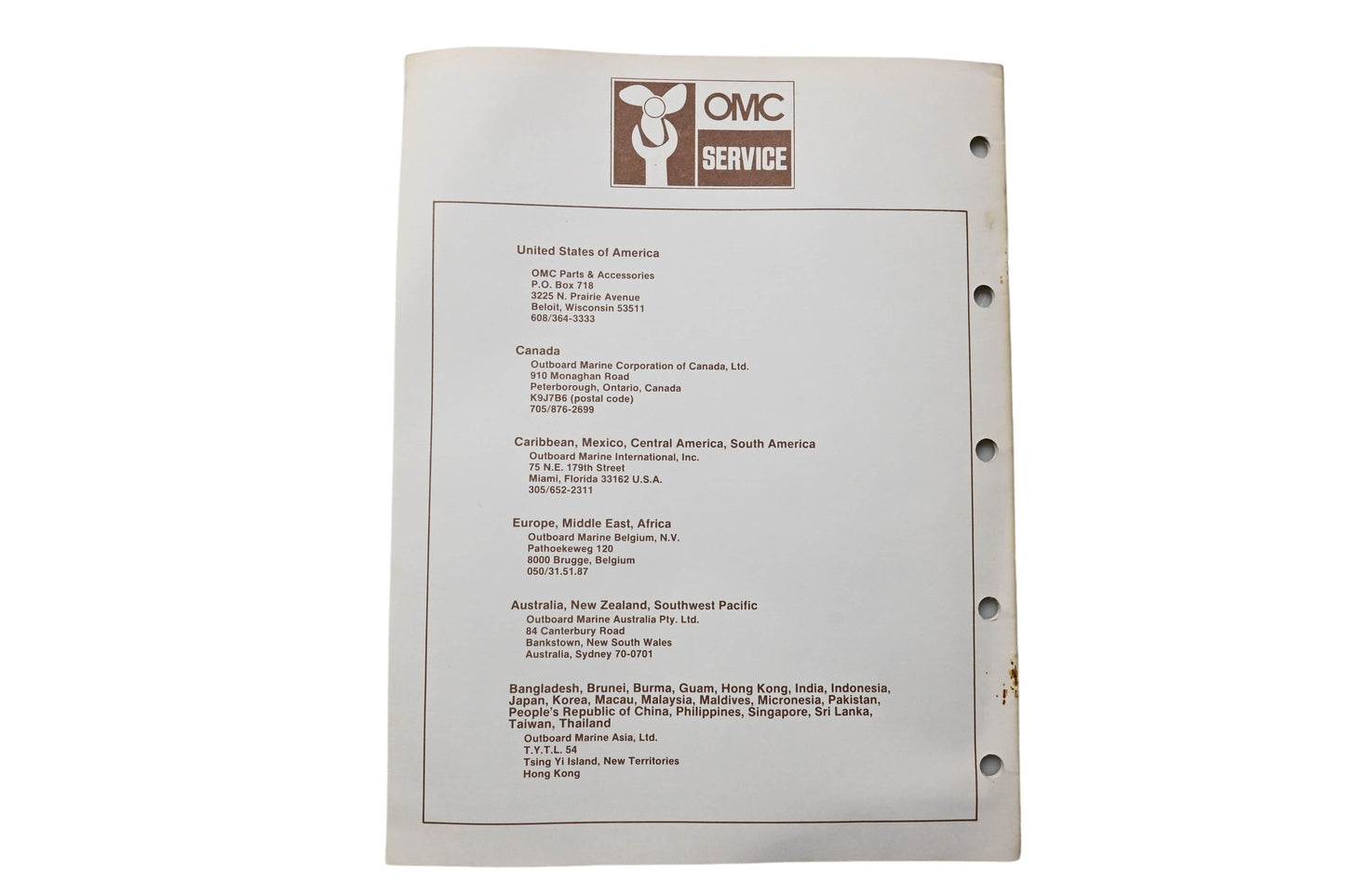 OMC 397317 Parts Catalog 20/25 Models 1986