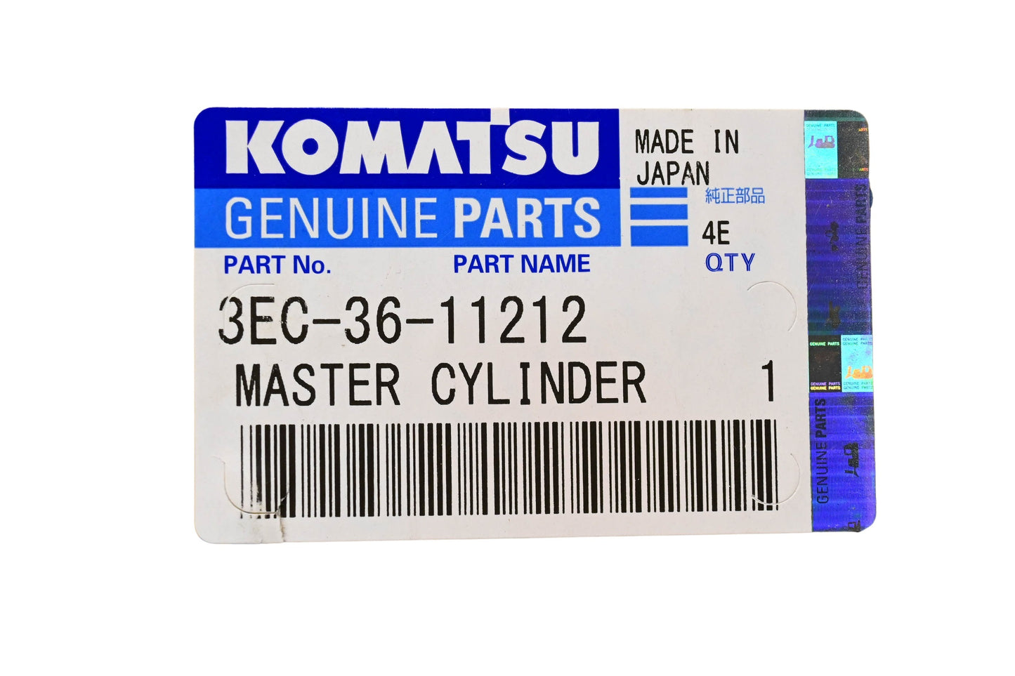 Komatsu 3EC-36-11212 Master Cylinder NOS