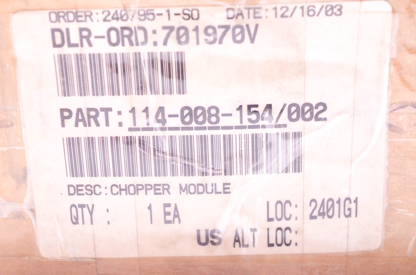 Raymond 114-008-154/002 Module NOS