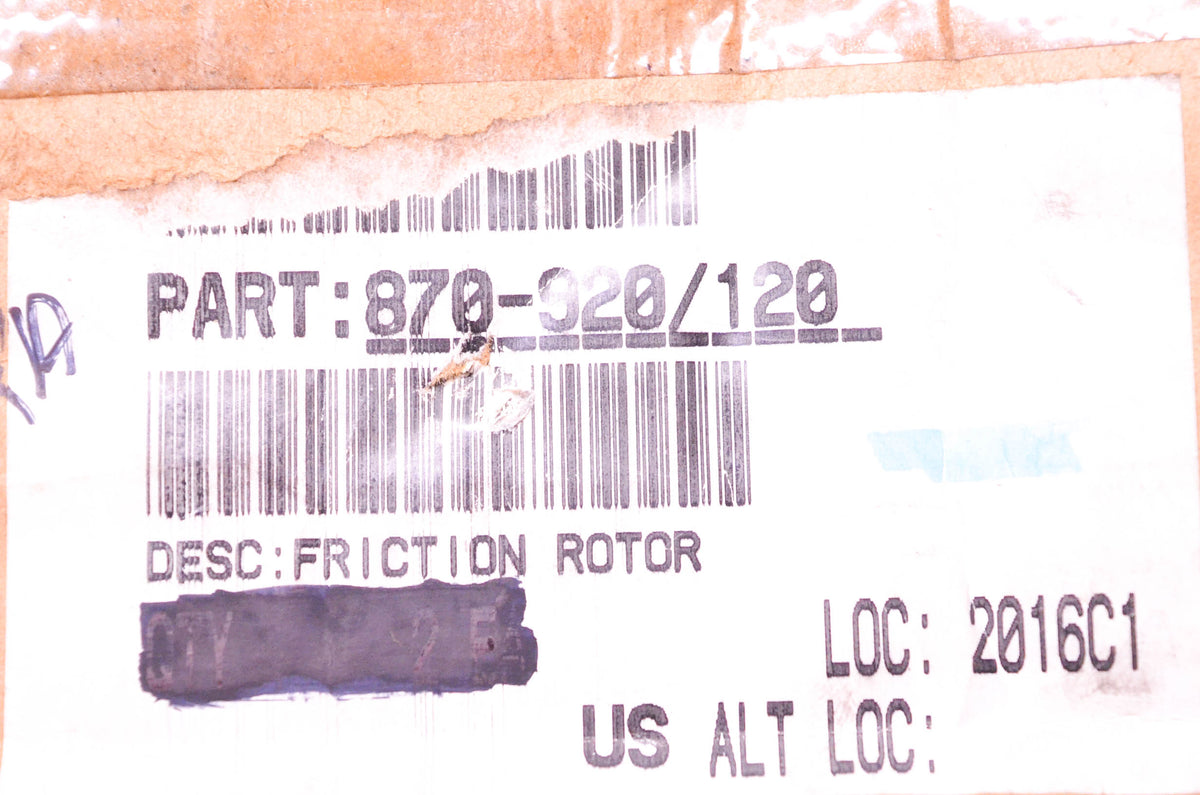 Raymond 870-920/120 Friction Rotor NOS