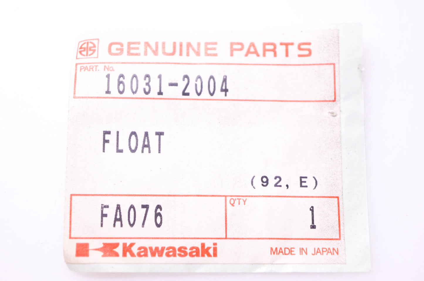 New OEM Kawasaki 16031-2004 Float NOS