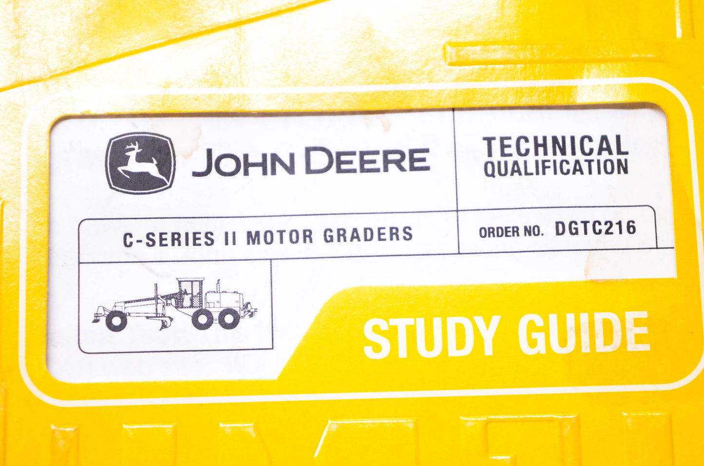 New OEM John Deere DGTC216 Technical Qualification C-Series II Motor Graders NOS
