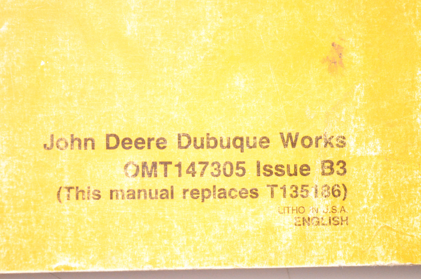 OEM John Deere OMT147305, T135186 455G 555G Crawler Loader Operator's Manual
