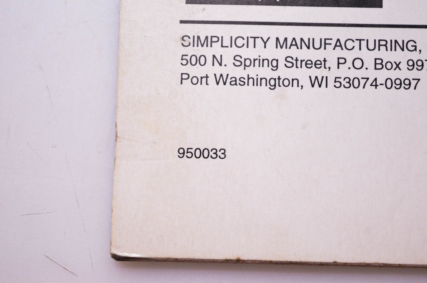 Simplicity Manufacturing 950033 Electrical Information Manual 1995