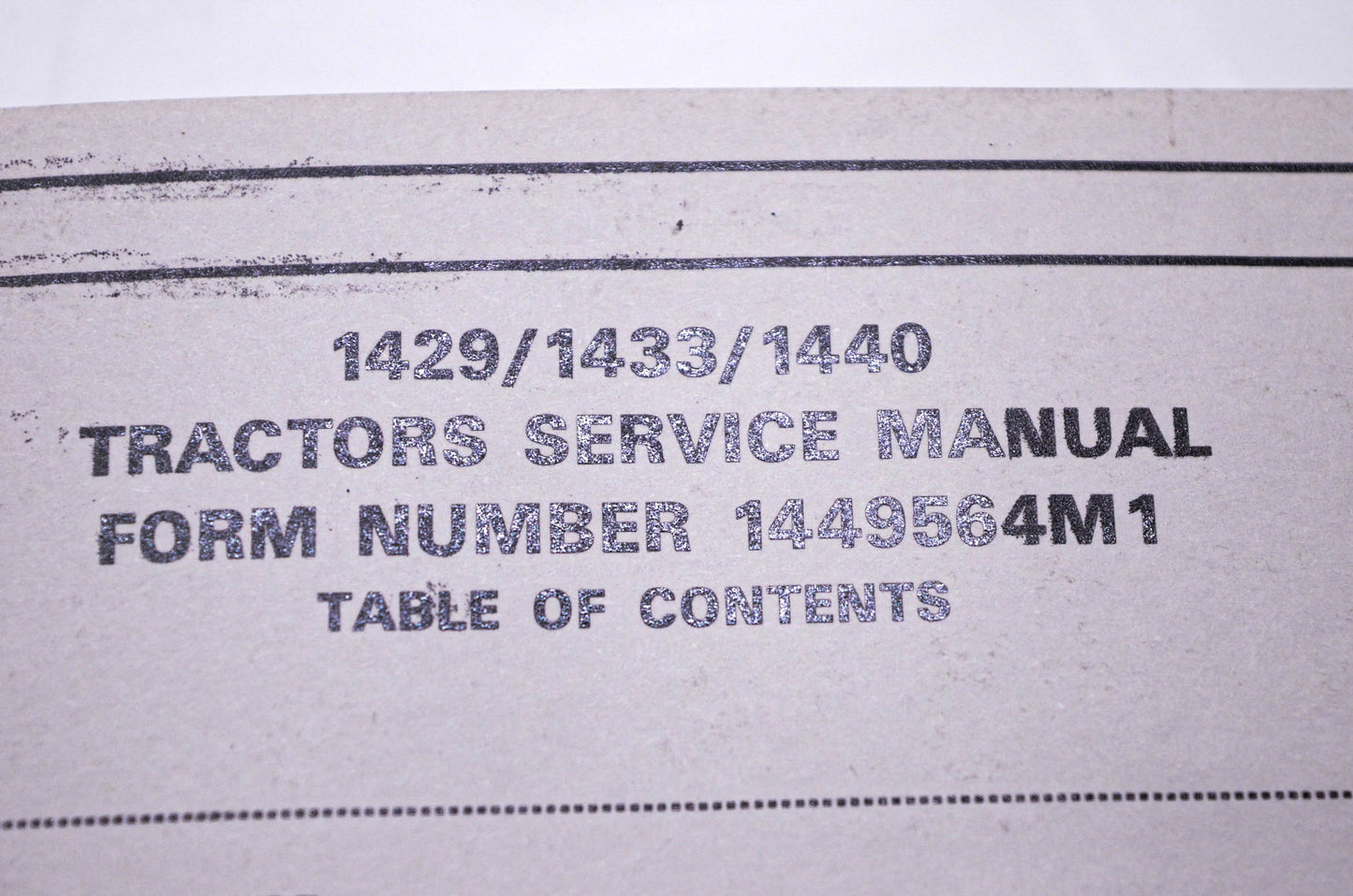 Massey Ferguson 1449564M1 1429 1433 1440 Tractors Service Manual