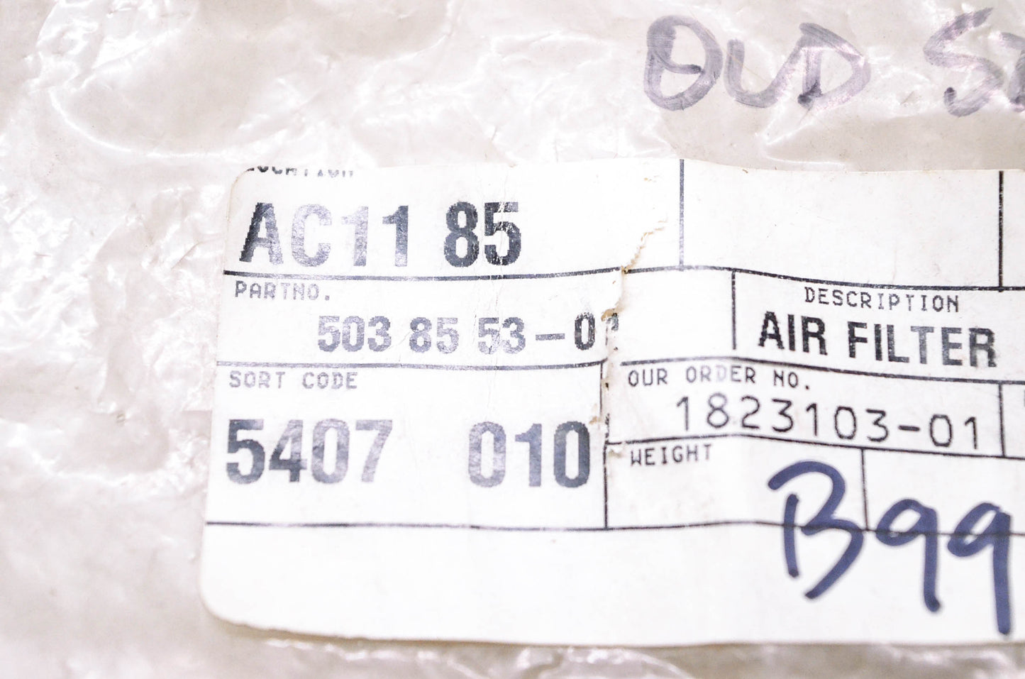 New OEM Husqvarna 503 85 53-01, 503855301 Air Filter NOS