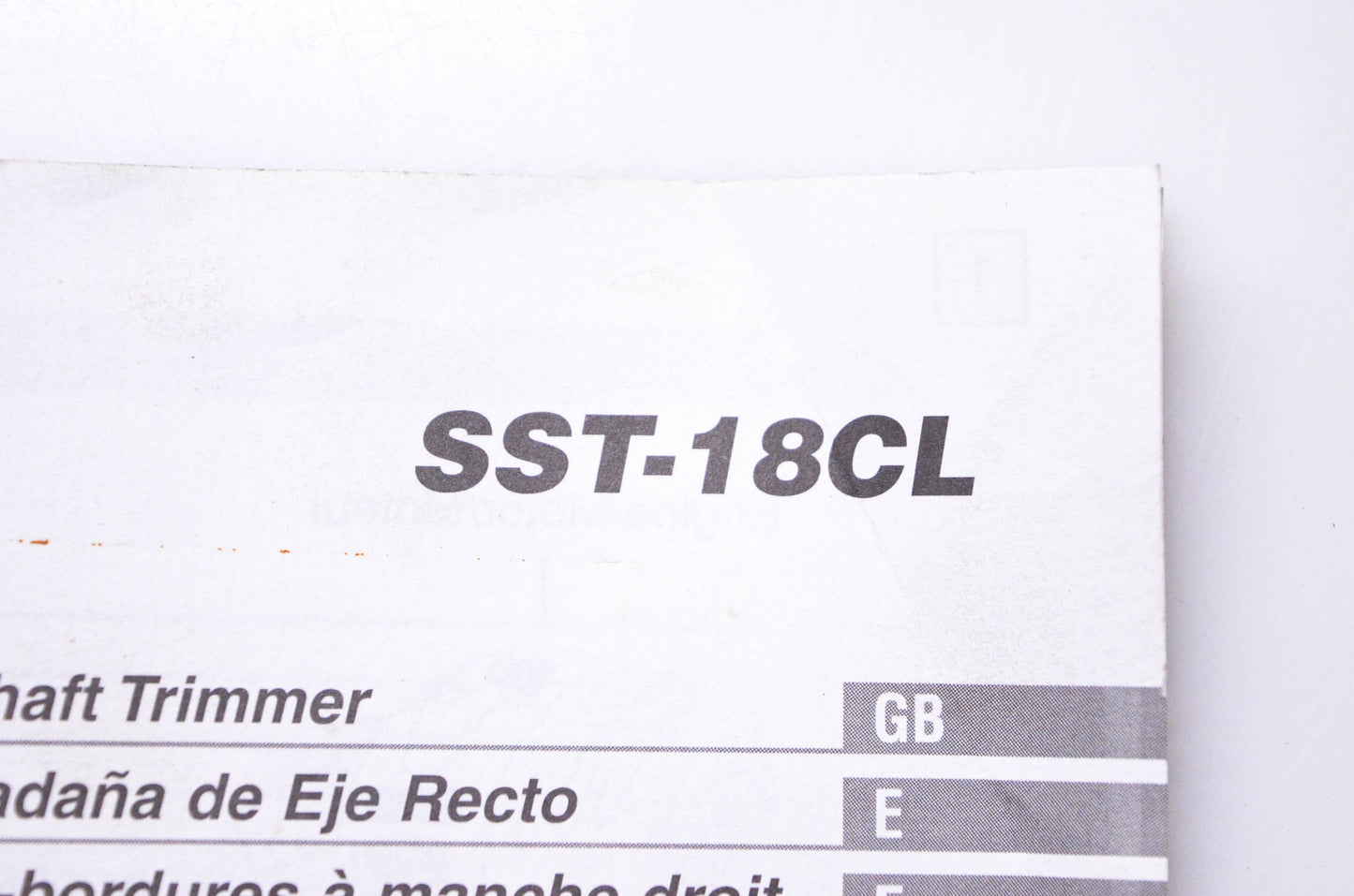 Snapper SST-18CL Owner's Manual Straight Shaft Trimmer