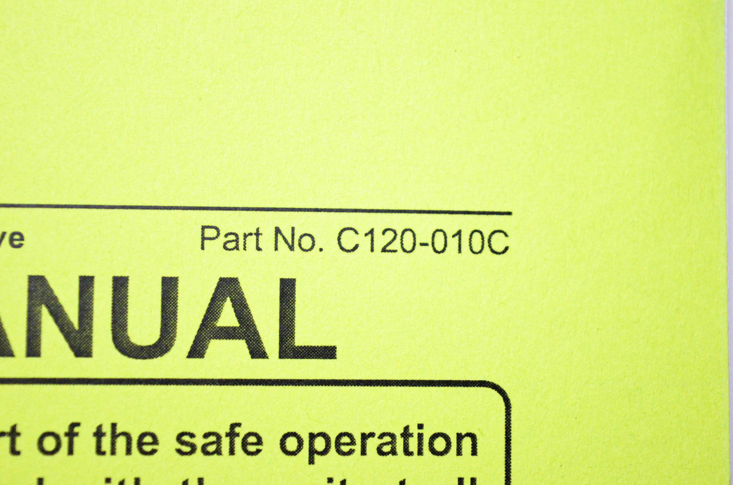 Schulte C120-010C S70 Rotary Cutter Operator's Manual