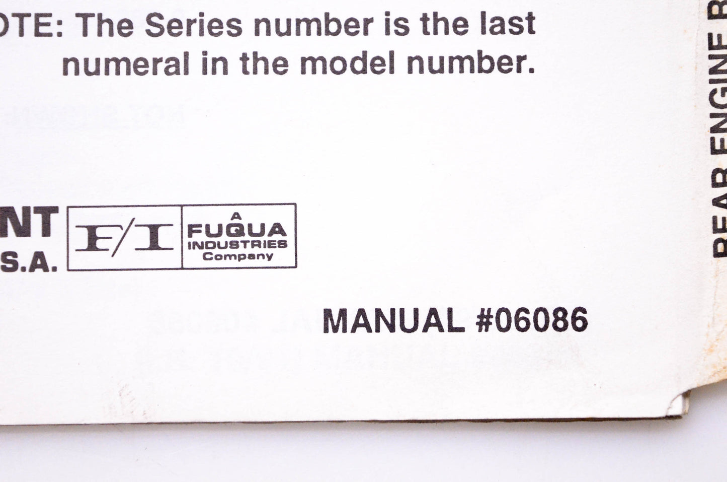 Snapper 06086 Parts Manual Standard Rear Engine Rider Series 10 NOS