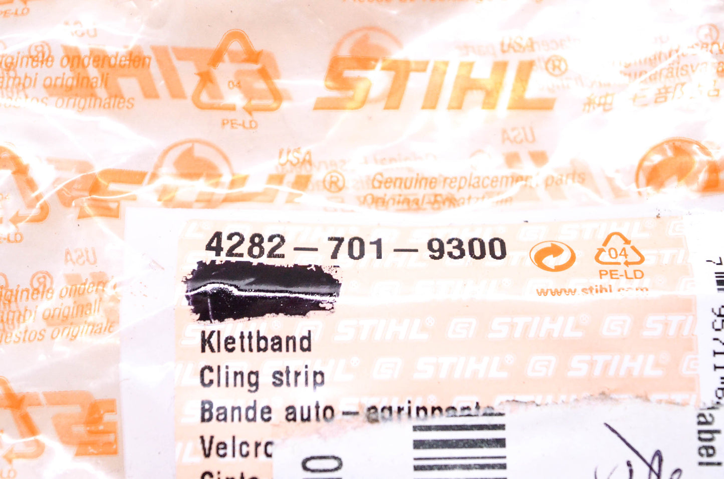 New OEM Stihl 4282-701-9300 Cling Strip NOS