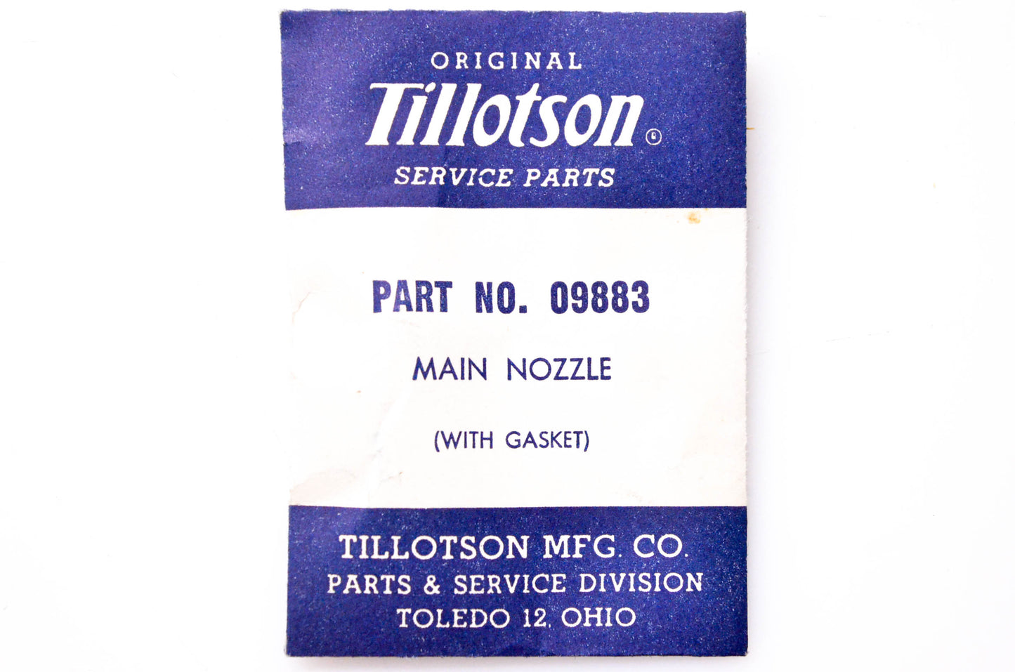 Tillotson 09883 Main Nozzle Kit NOS